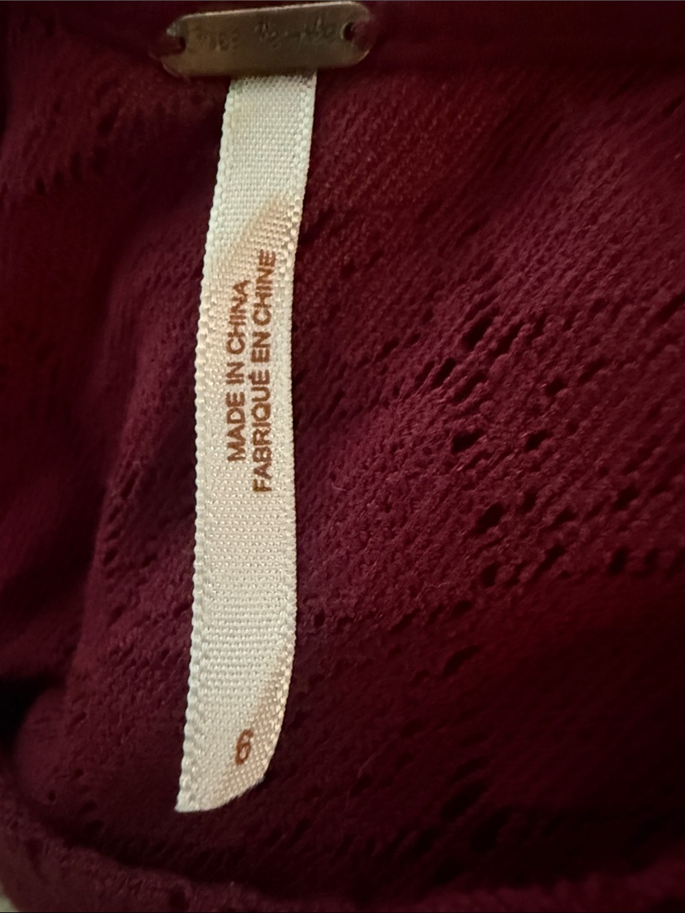 Free People Croquet Burgundy Lace Fit & Flare Dress Romantic Cottagecore - Picture 5 of 5